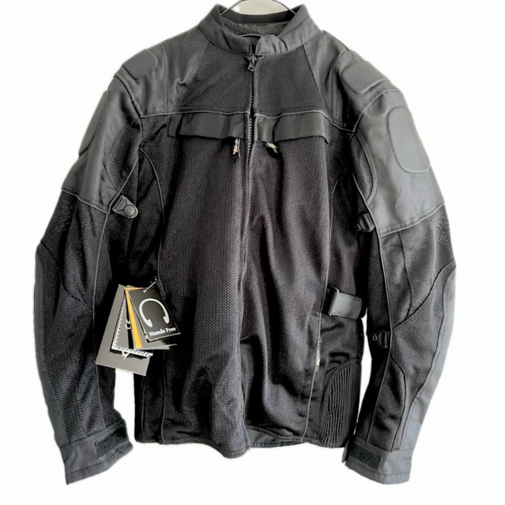 NWT Xelement Men Motorcycle Armored Mesh Riding Jacket Armor Black Size Medium